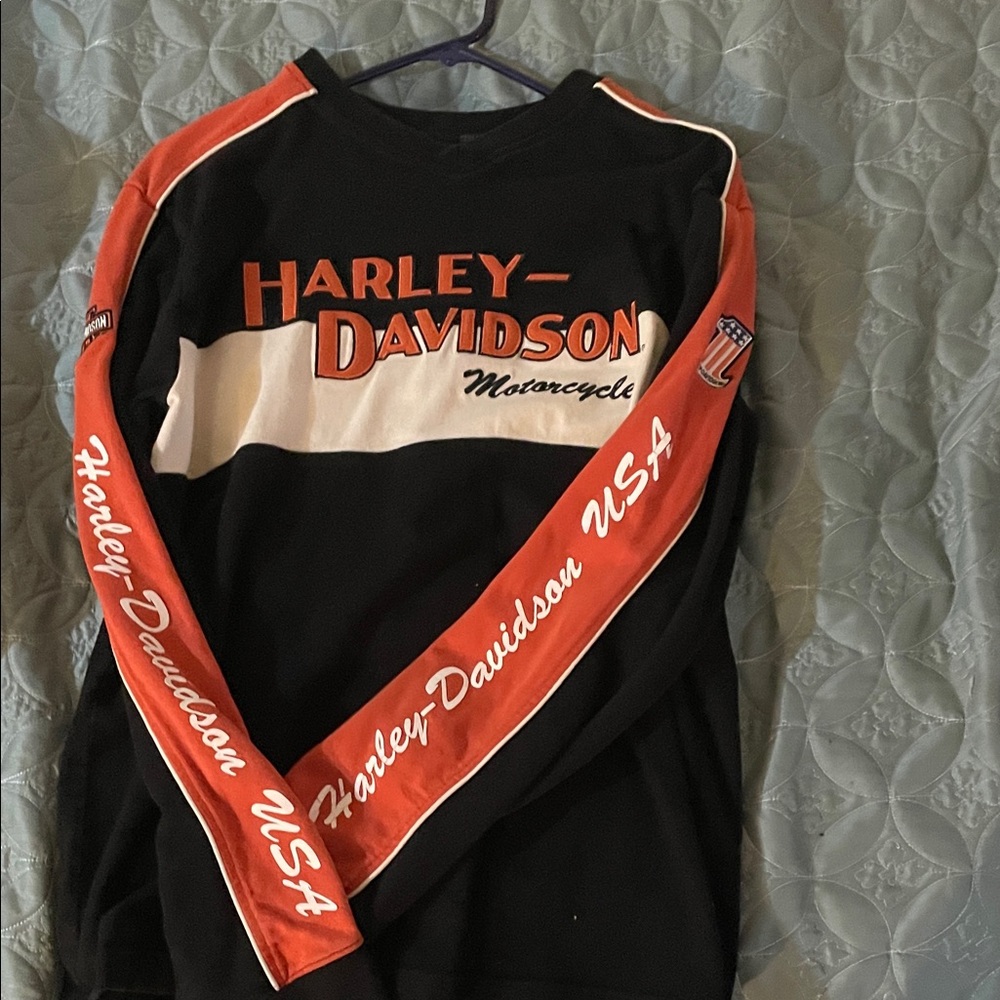 Harley-Davidson Black and Orange Logo Shirt